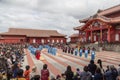 New Year celebration at Shuri castle in Okinawa, Japan Royalty Free Stock Photo