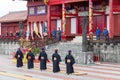 New Year celebration at Shuri castle in Okinawa, Japan Royalty Free Stock Photo