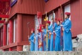 New Year celebration at Shuri castle in Okinawa, Japan Royalty Free Stock Photo