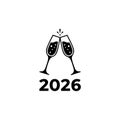 new year 2026 celebration toast icon Royalty Free Stock Photo