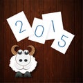 New Year celebrations with sheep and stylish text 2015 Royalty Free Stock Photo