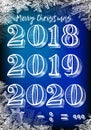 New Year, 2019, chalk board, hand-drawn Christmas 2019, snowflakes, Christmas label and happy new year, vector. 2018 New Year on i Royalty Free Stock Photo