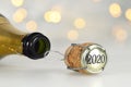 New Year champagne cork with number 2020 Royalty Free Stock Photo