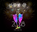 New year champagne toast 2018 background Royalty Free Stock Photo