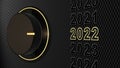 2022 New Year change - rotary switch points on scale with year digits to number 2022