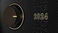 2024 New Year change - rotary switch points on scale with year digits to number 2024