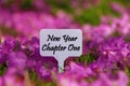 New Year chapter one Signboard. Royalty Free Stock Photo