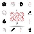 New Year China knot icon on white background