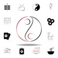 New Year China yin-yang icon on white background