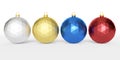 New Year. Christmas balls on a white background. 3D rendering.