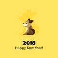 New Year and Christmas card. The dog and its profile. Royalty Free Stock Photo