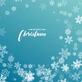 New Year and Christmas card with snowflakes of blue and gray Royalty Free Stock Photo