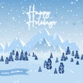 New Year and Christmas card with snowflakes of blue and gray