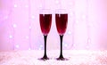New year and christmas celebration with red wine. Close-up Royalty Free Stock Photo