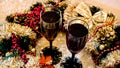 New year and christmas celebration with red wine Royalty Free Stock Photo