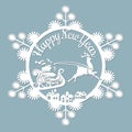 New year, Christmas, deer, Santa Claus, snowflake. For laser cutting, plotter and silkscreen printing Royalty Free Stock Photo