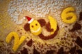 New Year 2016. Christmas.Funny monkey with banana