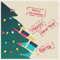 New Year or Christmas greeting card