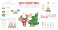 New Year and Christmas Infographics Set with Santa Royalty Free Stock Photo