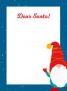 New Year and Christmas letter to Santa card