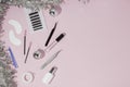 New year and Christmas for the masters of eyelash extension. Things for the work of lashmakers, artificial eyelashes, tweezers,