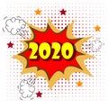 2020 New Year and Christmas omic speech bubble
