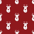 New Year and Christmas seamless pattern, hand drawn reindeer doodles Seamless Pattern. Background Vector Illustration Royalty Free Stock Photo