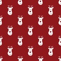 New Year and Christmas seamless pattern, hand drawn reindeer doodles Seamless Pattern. Background Vector Illustration Royalty Free Stock Photo
