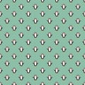 New Year and Christmas seamless pattern with penguins, hand drawn doodles Seamless Pattern. Background Vector Illustration Royalty Free Stock Photo