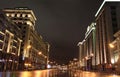 New Year Christmas street decor, Moscow by night