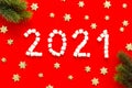 New Year and Christmas..Template greeting card 2021 Royalty Free Stock Photo