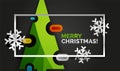 New Year Christmas tree banner, black background Royalty Free Stock Photo