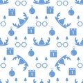 New year 2020, Christmas vector seamless pattern Royalty Free Stock Photo