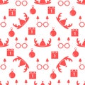 New year 2020, Christmas vector seamless pattern Royalty Free Stock Photo