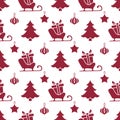 New year 2020, Christmas vector seamless pattern Royalty Free Stock Photo