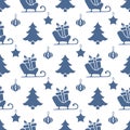 New year 2020, Christmas vector seamless pattern Royalty Free Stock Photo