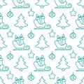 New year 2020, Christmas vector seamless pattern Royalty Free Stock Photo