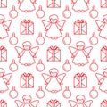 New year 2020, Christmas vector seamless pattern Royalty Free Stock Photo