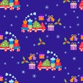 New year 2020, Christmas vector seamless pattern Royalty Free Stock Photo