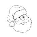 New year, christmas, winter, holiday. Head of Santa Claus. Banner, postcard Royalty Free Stock Photo