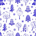 New Year, Christmas, winter seamless pattern