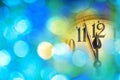 new year clock with blue background Royalty Free Stock Photo