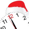 New year 2012 with clock and red hat Royalty Free Stock Photo
