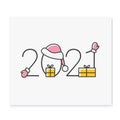 New year 2021 color icon