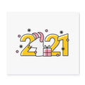 New year 2021 color icon