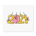 New year 2021 color icon