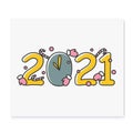 New year 2021 color icon