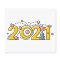 New year 2021 color icon