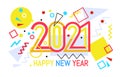 New Year color 2020 number design