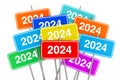 2024 New Year Color Signs. 3d Rendering Royalty Free Stock Photo